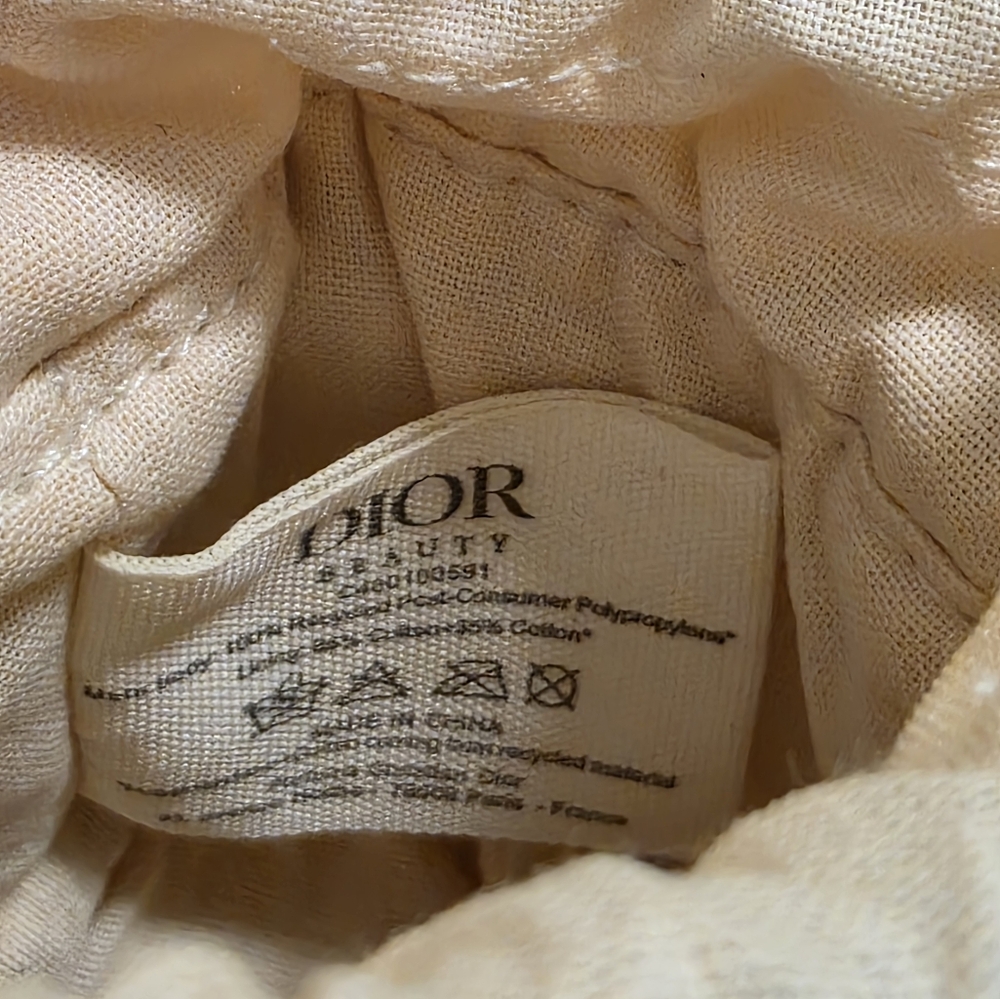 NIB Christian Dior Beige and Navy Drawstring Bucket - Picture 2 of 6